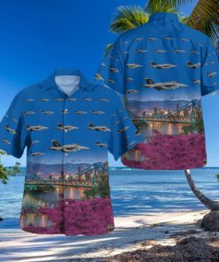 Royal Australian Air Force No 1 Squadron FA 18F Super Hornet Button Up Hawaiian Shirt Beach Gift