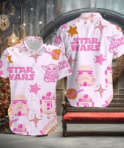 Royal Charm Pink Baby Yoda Star Wars Hawaiian Shirt Elegance