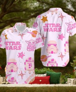 Royal Charm Pink Baby Yoda Star Wars Hawaiian Shirt Elegance