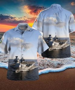 Royal Navy HMS Queen Elizabeth (R08) Hawaiian Shirt 1 Royal Navy HMS Queen Elizabeth (R08) Hawaiian Shirt
