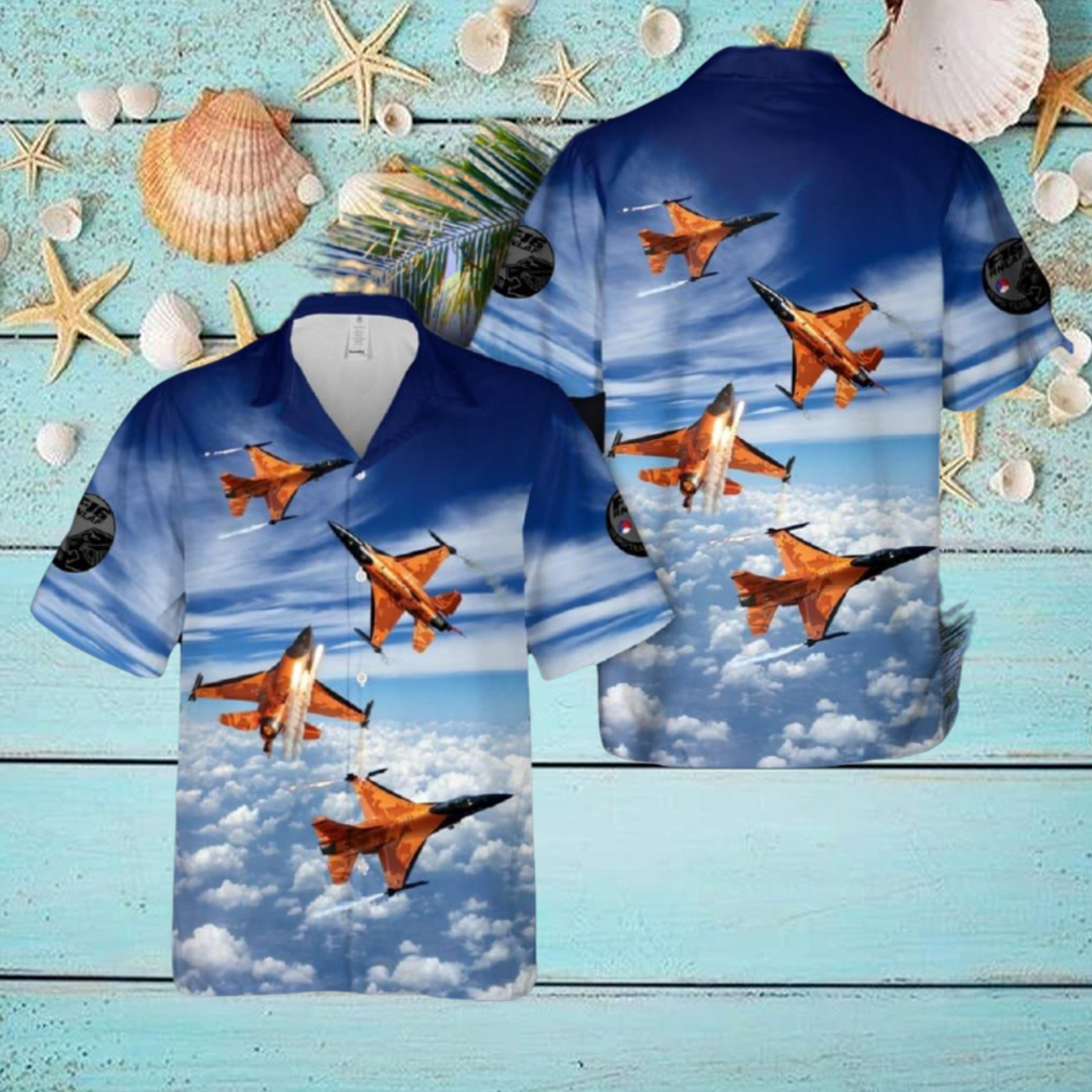 Royal Netherlands Air Force F 16 Demo Team Hawaiian Shirt