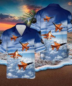 Royal Netherlands Air Force F 16 Demo Team Hawaiian Shirt