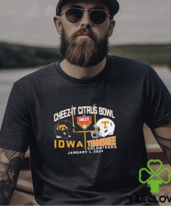 2024 Citrus Bowl Iowa Hawkeyes vs. Tennessee Volunteers Dueling Helmet Shirt 3 2024 Citrus Bowl Iowa Hawkeyes vs. Tennessee Volunteers Dueling Helmet Shirt