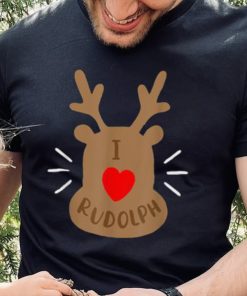 Rudolph Christmas T Shirt, Reindeer Xmas Tee I Love Rudolph Shirt