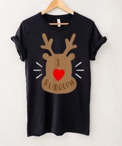 Rudolph Christmas T Shirt, Reindeer Xmas Tee I Love Rudolph Shirt