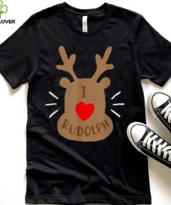 Rudolph Christmas T Shirt, Reindeer Xmas Tee I Love Rudolph Shirt