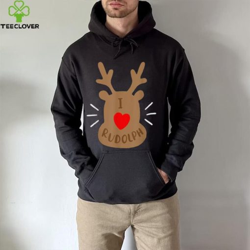 Rudolph Christmas T  Shirt, Reindeer Xmas Tee I Love Rudolph Shirt