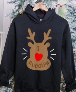 Rudolph Christmas T Shirt, Reindeer Xmas Tee I Love Rudolph Shirt