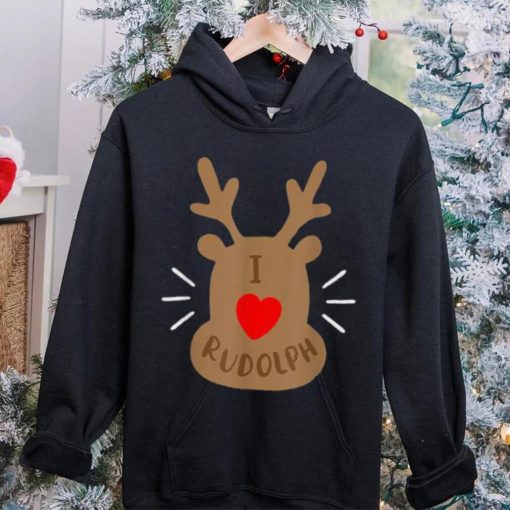 Rudolph Christmas T  Shirt, Reindeer Xmas Tee I Love Rudolph Shirt