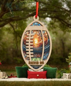 Rugby Ball Personalized Christmas Ornament