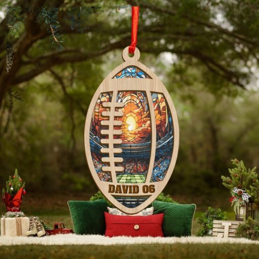 Rugby Ball Personalized Christmas Ornament