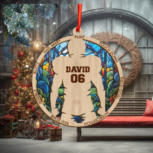 Rugby Player Personalized Christmas Ornament