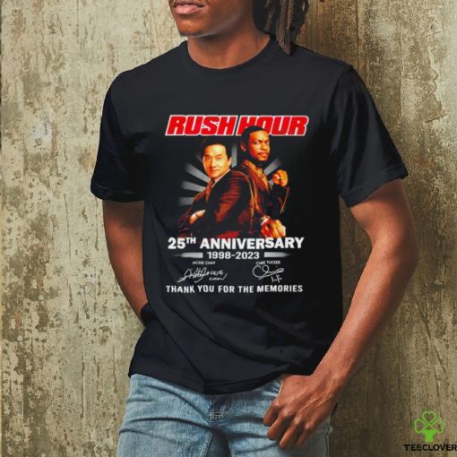 Rush Hour 25th anniversary 1998 2023 signatures thank you for the memories signature hoodie, sweater, longsleeve, shirt v-neck, t-shirt