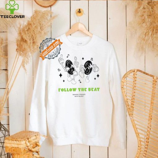 Russ Kaos Pria follow the beat making friends with music shirt