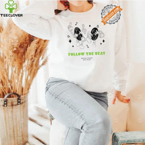 Russ Kaos Pria follow the beat making friends with music shirt