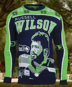 Russell Wilson 3 Seattle Seahawks Ugly Christmas Sweaters