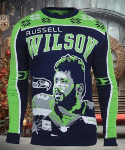 Russell Wilson 3 Seattle Seahawks Ugly Christmas Sweaters