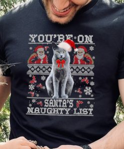 Russian Blue Cat Lover Xmas Ugly Sweater Shirt