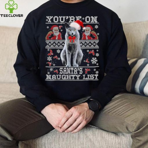 Russian Blue Cat Lover Xmas Ugly Sweater Shirt