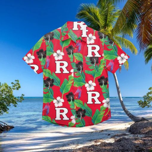 Rutgers Scarlet Knights Floral Hawaiian Shirt