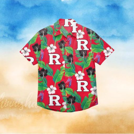 Rutgers Scarlet Knights Floral Hawaiian Shirt