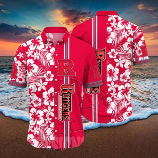 Rutgers Scarlet Knights NCAA Flower Full Print Classic Hawaiian Shirt