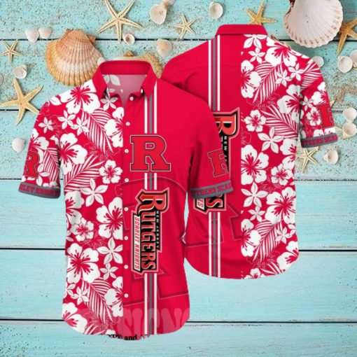 Rutgers Scarlet Knights NCAA Flower Full Print Classic Hawaiian Shirt