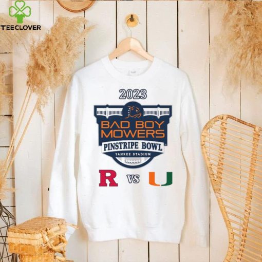 Rutgers Scarlet Knights vs Miami Hurricanes 2023 Bad Boy Mowers Pinstripe Bowl hoodie, sweater, longsleeve, shirt v-neck, t-shirt