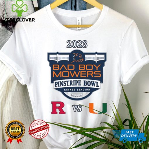 Rutgers Scarlet Knights vs Miami Hurricanes 2023 Bad Boy Mowers Pinstripe Bowl hoodie, sweater, longsleeve, shirt v-neck, t-shirt