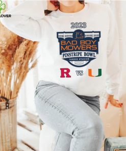 Rutgers Scarlet Knights vs Miami Hurricanes 2023 Bad Boy Mowers Pinstripe Bowl hoodie, sweater, longsleeve, shirt v-neck, t-shirt