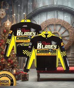 Ryan Blaney JH Design 2023 NASCAR Cup Series Champion Menards Twill Driver Uniform Full Snap Jacket Christmas Ornament