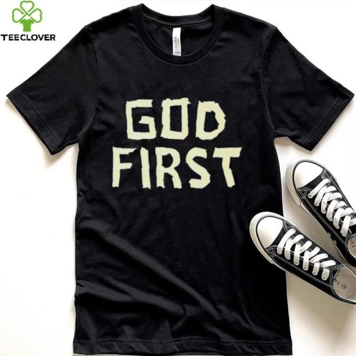 Ryan Clark Wearing God First Shirt