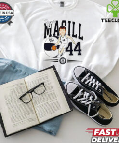 Ryan Magill Marietta Forward Basketball Caricature Shirt featuring a playful caricature of Ryan Magill in action, showcasing his skills as a Marietta basketball player.
