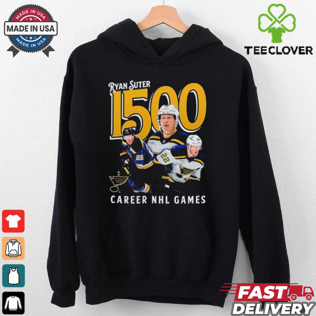 Ryan Suter St. Louis Blues 1500 Career NHL Games T Shirts Ryan Suter St. Louis Blues 1500 Career NHL Games T Shirts