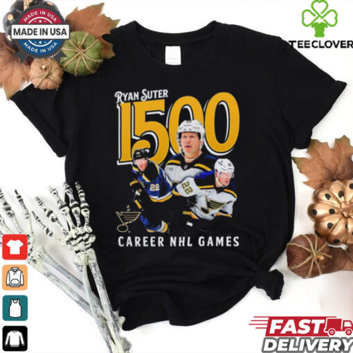 Ryan Suter St. Louis Blues 1500 Career NHL Games T Shirts