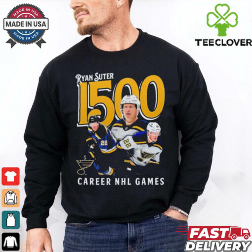 Ryan Suter St. Louis Blues 1500 Career NHL Games T Shirts