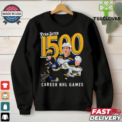 Ryan Suter St. Louis Blues 1500 Career NHL Games T Shirts