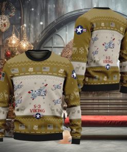 S 3 Viking Aircraft S3 Ugly Christmas Sweater New Brown Air Force