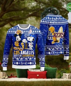 Cheap Mickey And Snoopy Los Angeles Dodgers Ugly Christmas Sweater Jumper