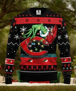 Cincinnati Reds Funny Grinch Christmas Ugly Sweater