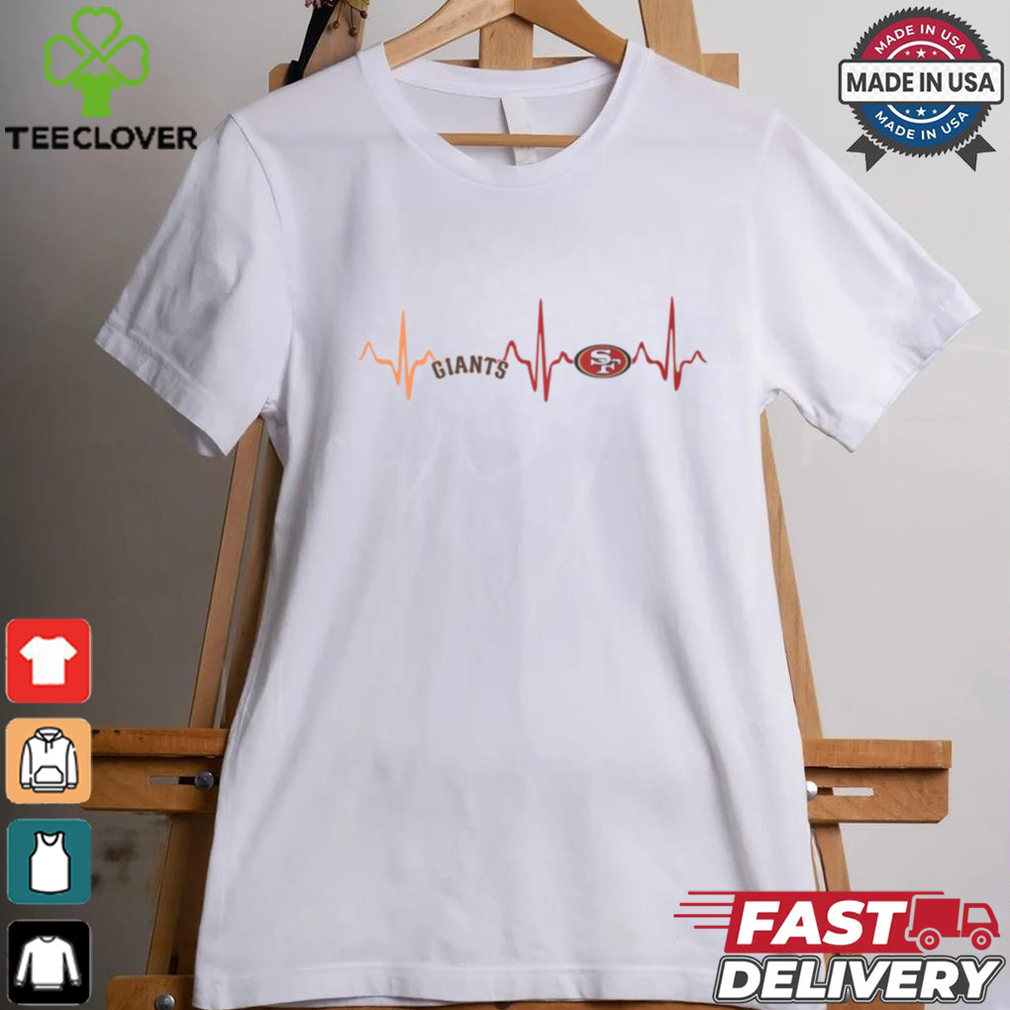 SF 49ers Giants Heartbeat Shirt SF 49ers Giants Heartbeat Shirt