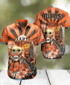 SF Giants Hawaiian Shirt Baby Yoda Tiki Mask San Francisco Giants Gift 49ers Hawaiian Shirt Aloha Shirt
