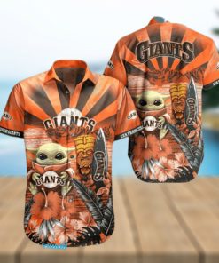 SF Giants Hawaiian Shirt Baby Yoda Tiki Mask San Francisco Giants Gift 49ers Hawaiian Shirt Aloha Shirt