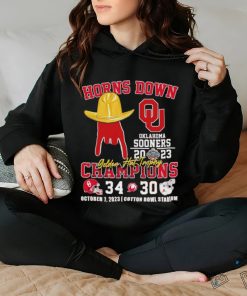 Horns Down Oklahoma Sooners 2023 Golden Hat Trophy Champions 34 30 shirt