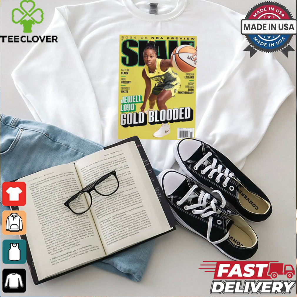 SLAM 252 Jewell Loyd 2024 25 NBA Preview Gold Blooded Poster t shirt SLAM 252 Jewell Loyd 2024 25 NBA Preview Gold Blooded Poster t shirt