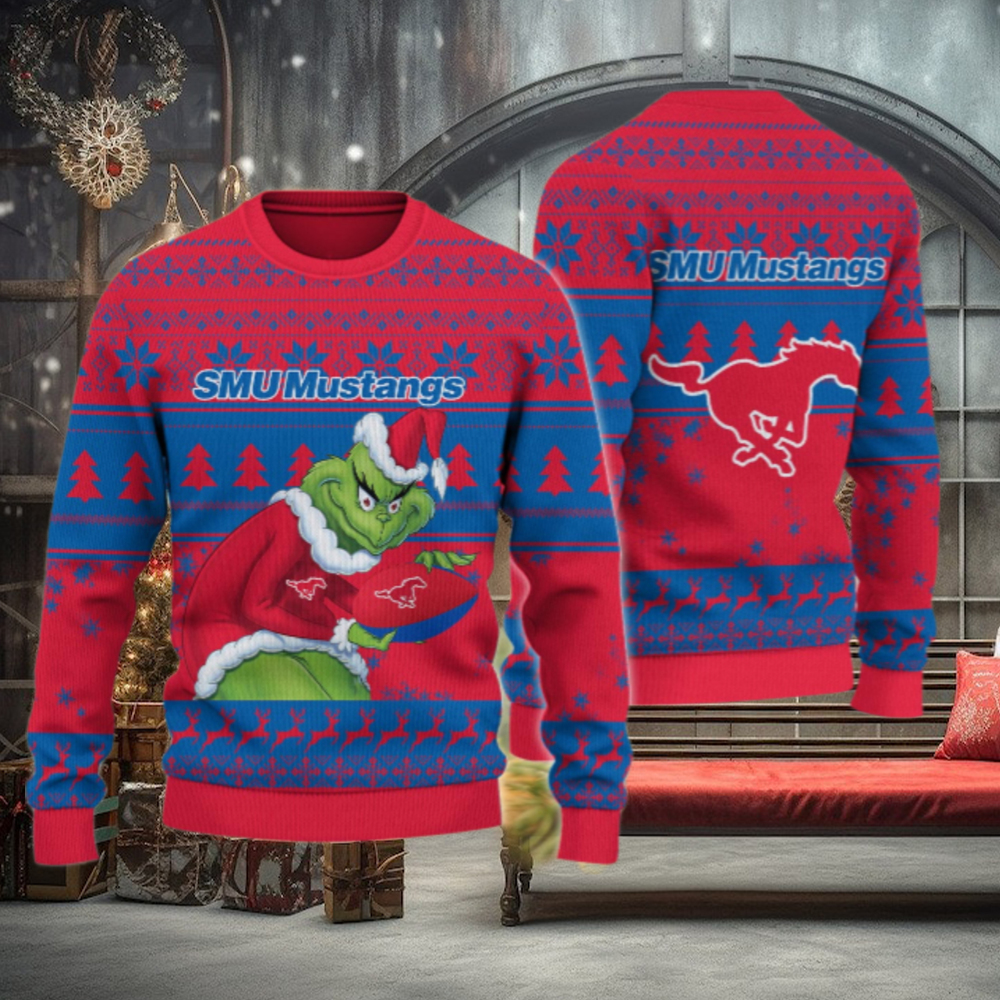SMU Mustangs Grinch Ugly Christmas Sweater SMU Mustangs Grinch Ugly Christmas Sweater