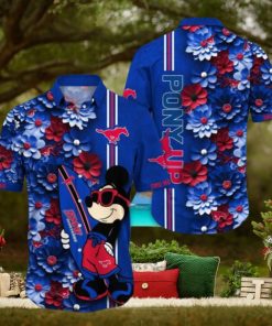 SMU Mustangs Hawaiian Shirt Mickey Love Surfing Trending Summer Gift