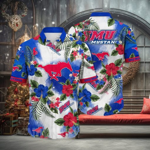 SMU Mustangs NCAA Flower Unisex Full Print Hawaiian Shirt