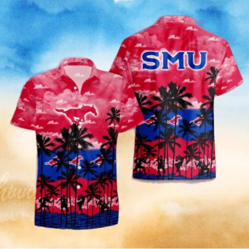 SMU Mustangs Palms Tree Hawaiian Shirt