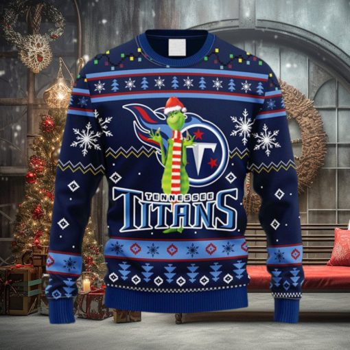NFL Fans Tennessee Titans Funny Grinch Christmas Ugly Sweater For Men Women